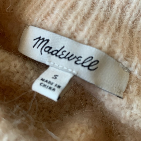 Madewell Plus Cable Havener Pullover Sweater light pink size S Alpaca wool - Picture 7 of 16